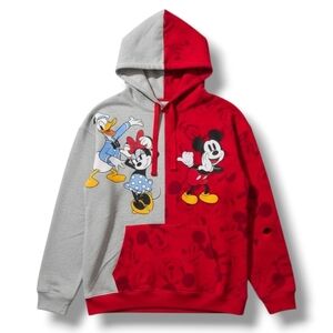 Disney Mickey and Friends Juniors red and grey pullover hooded sweater xl 15/17